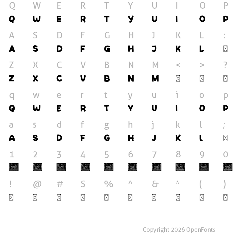 Character Map of GAYENG Personal Use