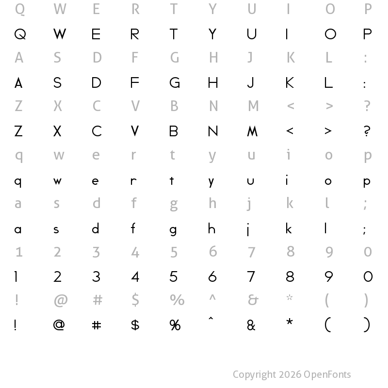 Character Map of Geddes Regular