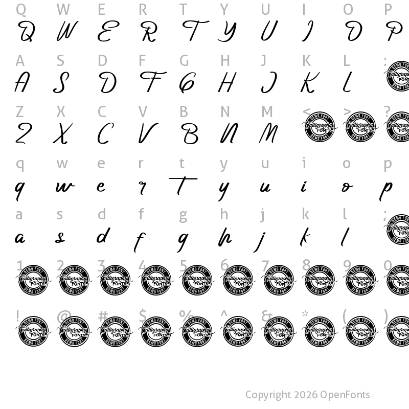 Character Map of Geistown Demo Regular