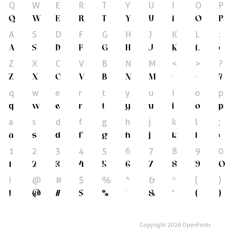 Character Map of GELLIO Regular