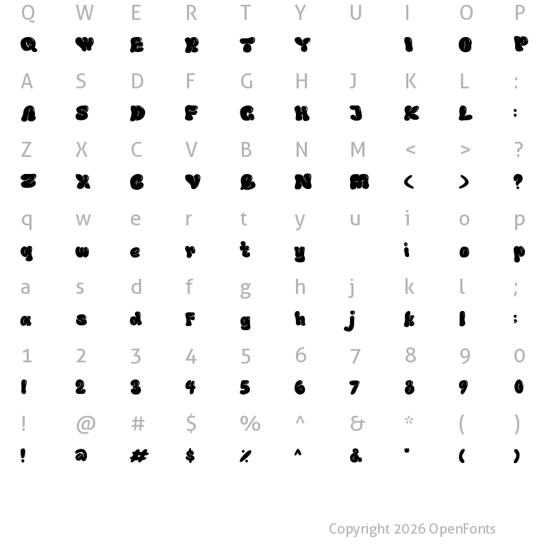 Character Map of Gembila Regular