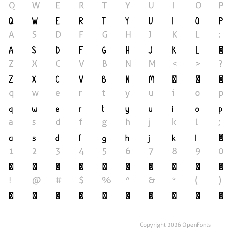 Character Map of Gembira PERSONAL USE Regular