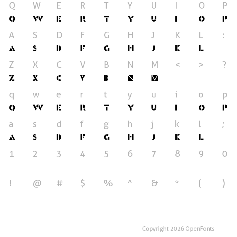 Character Map of Generals Regular