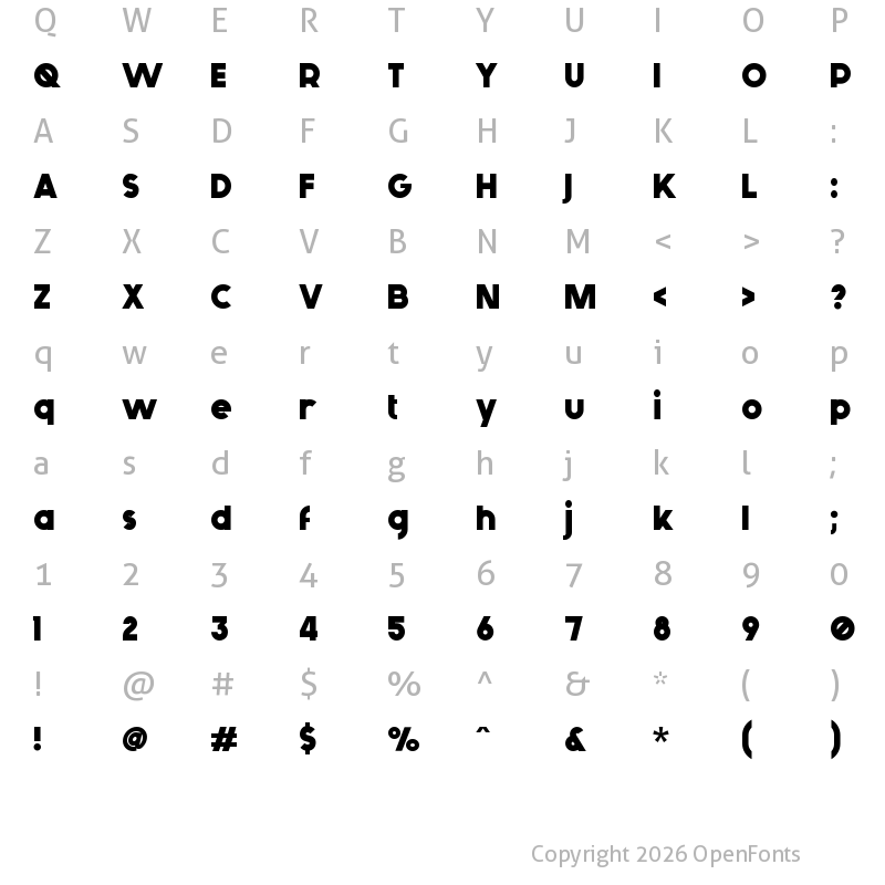 Character Map of Generica Bold