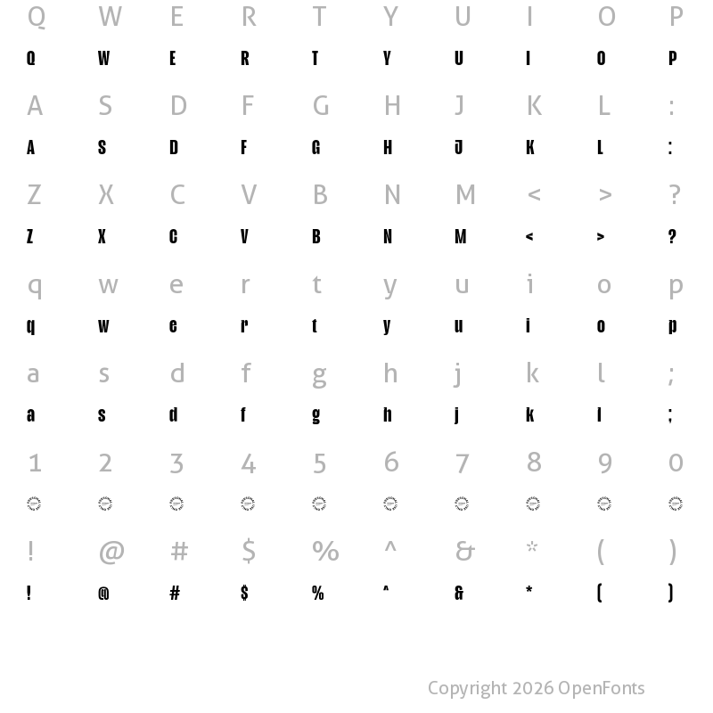 Character Map of Genesize Grotesk Demo Regular
