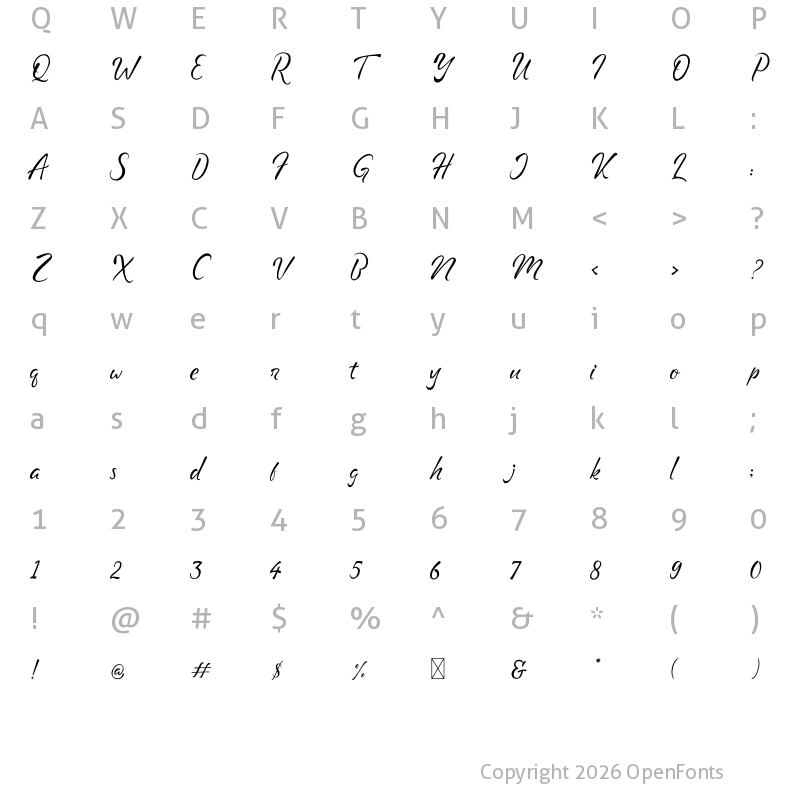 Character Map of Geng Rimba Regular