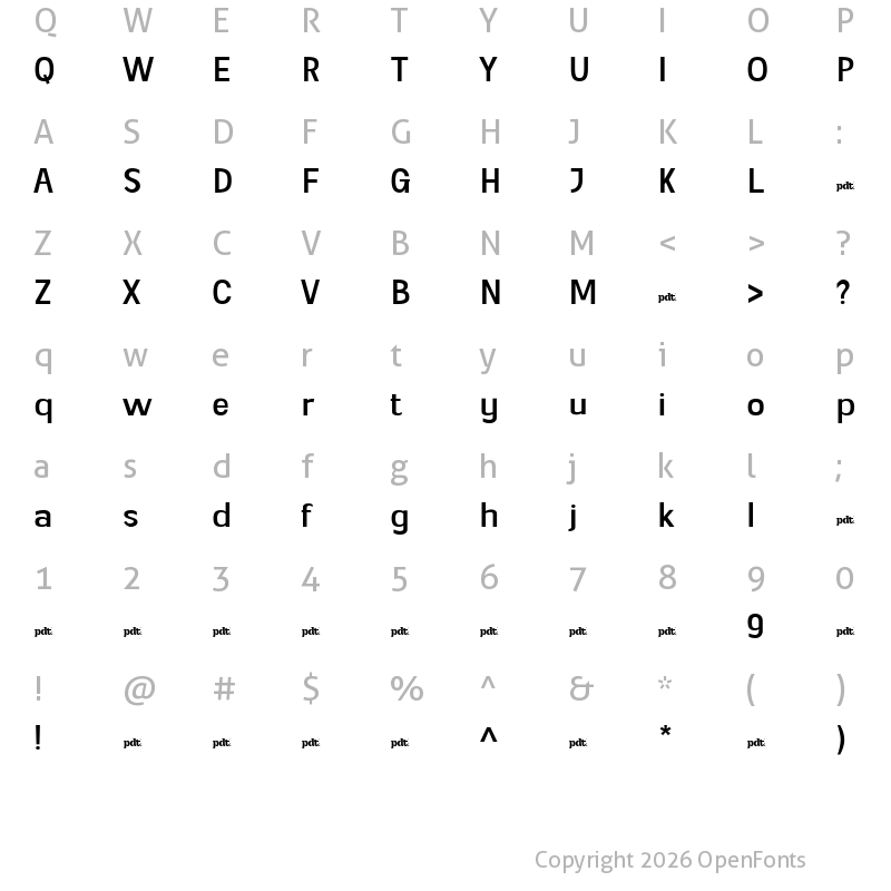 Character Map of Genia personal use Regular