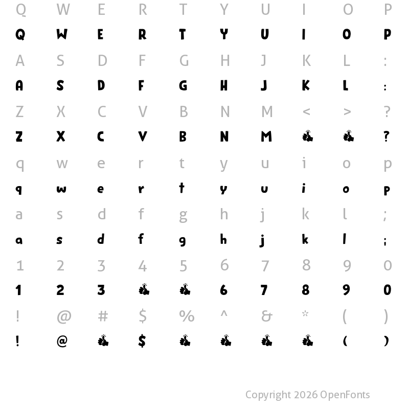 Character Map of Genki Desu DEMO Regular