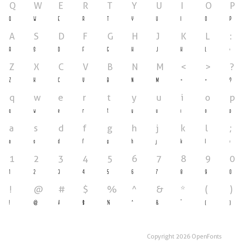 Character Map of GENNARO Regular