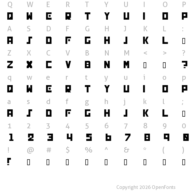Character Map of GENOCIDE Regular