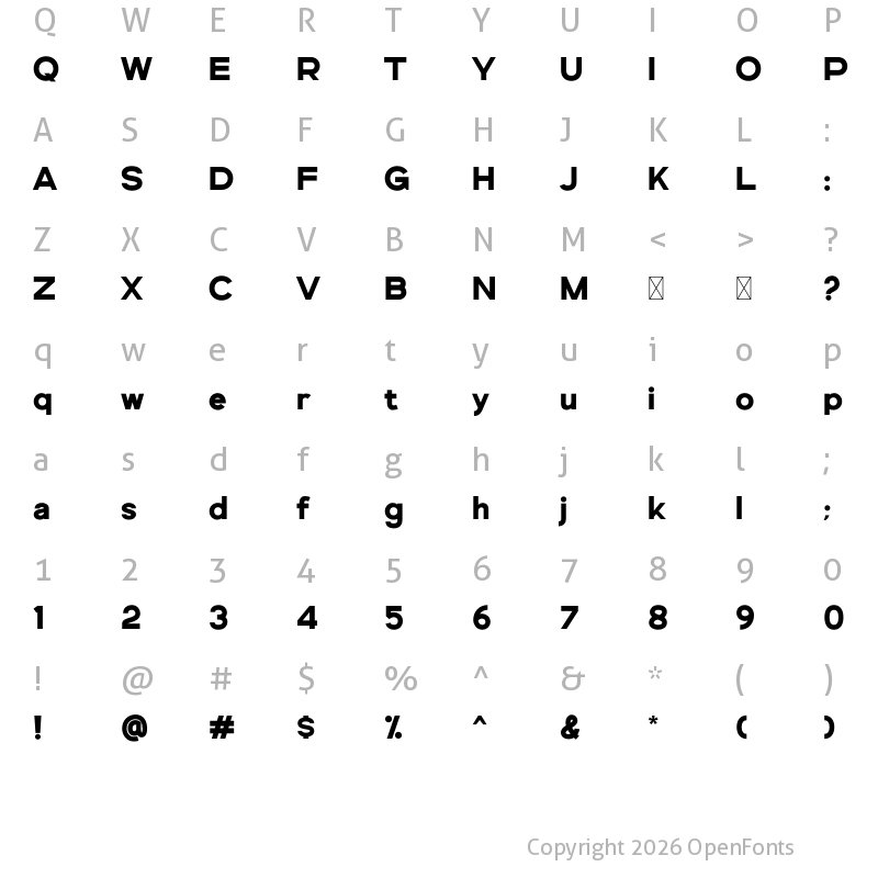 Character Map of Genova Black