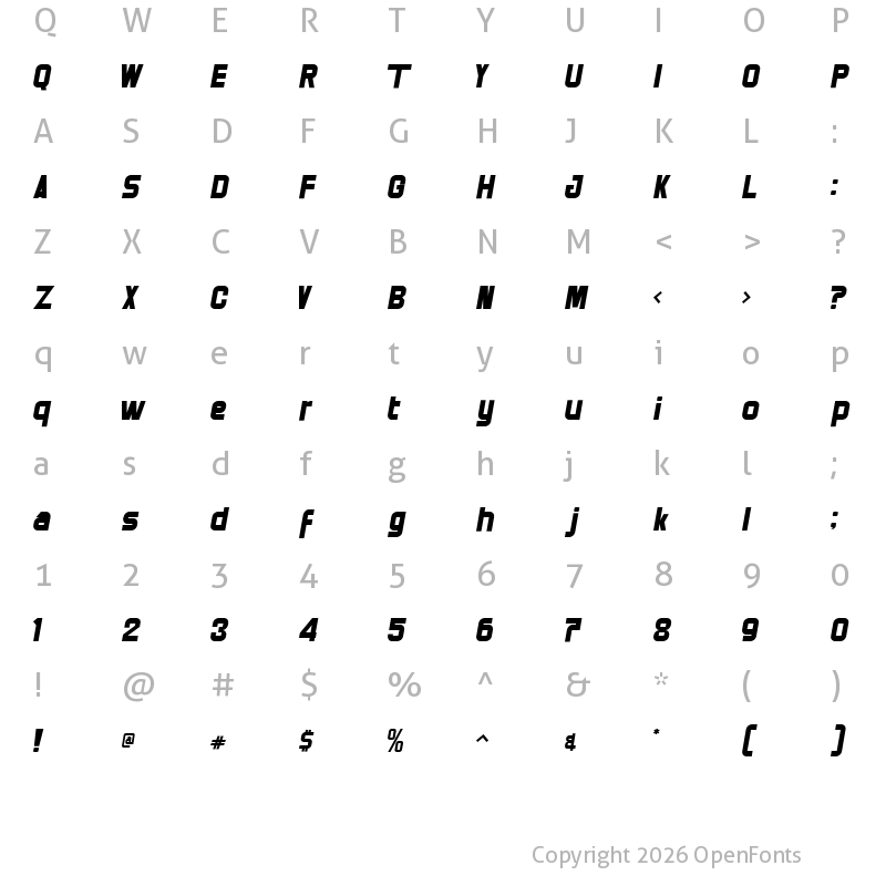 Character Map of Genovast Regular