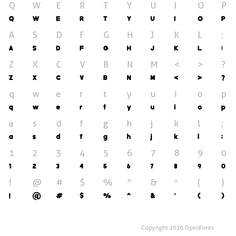 Character Map of Genta Regular
