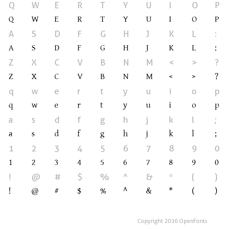 Character Map of GentiumAlt Regular