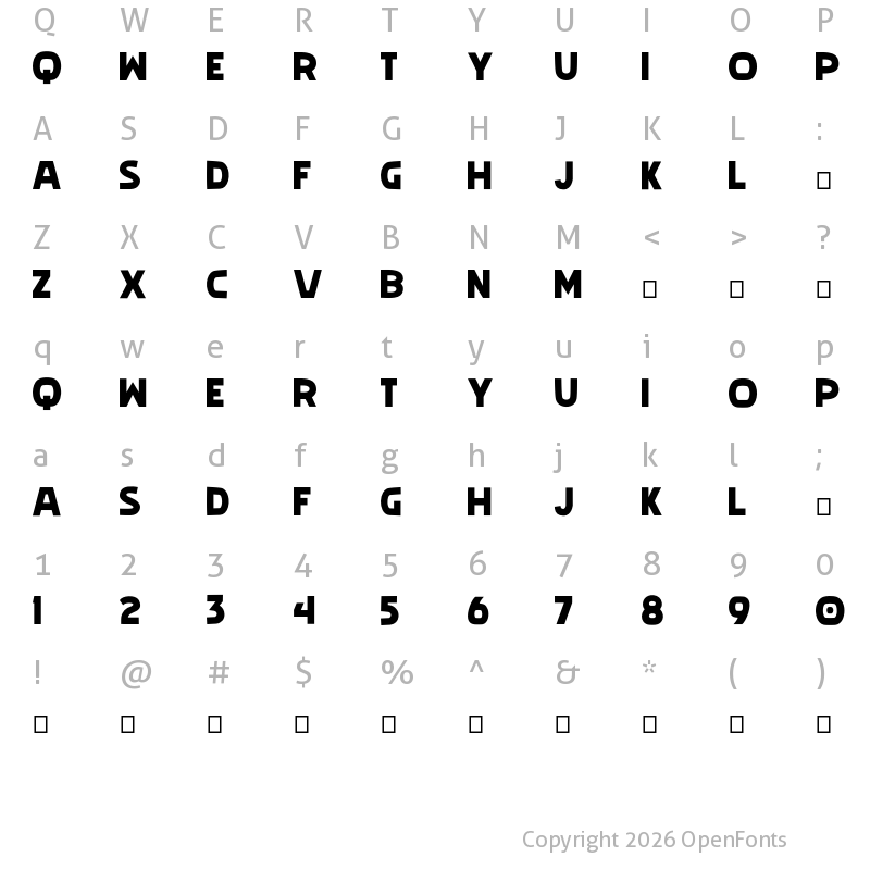 Character Map of geoda Regular