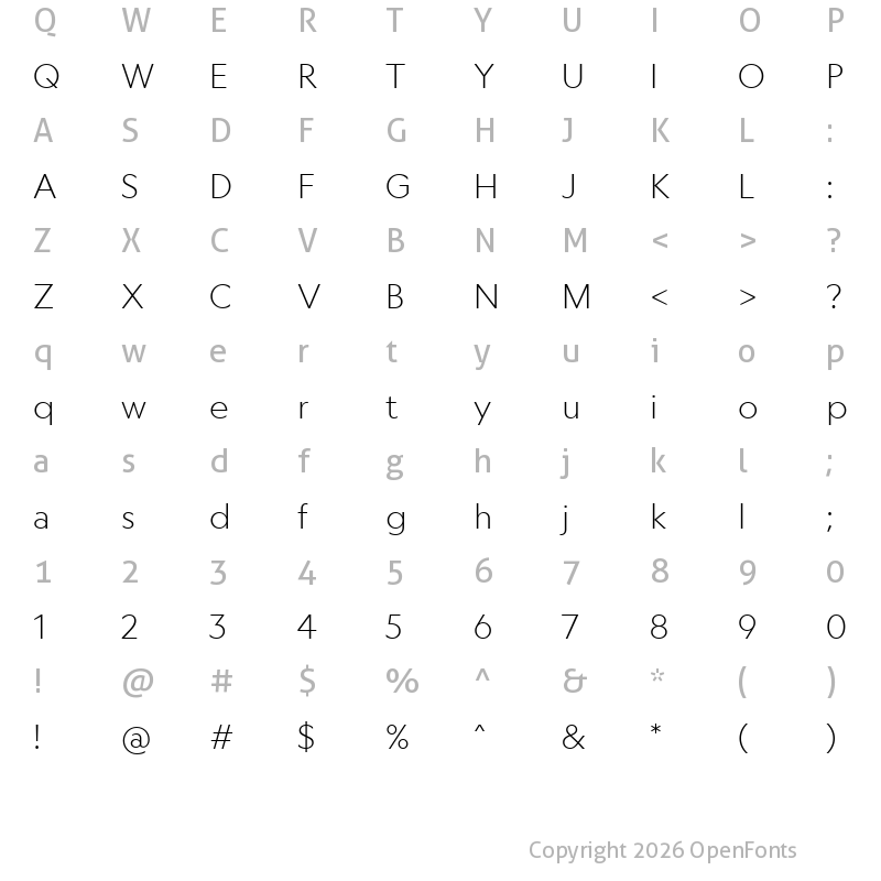 Character Map of Geograph Edit Light Regular