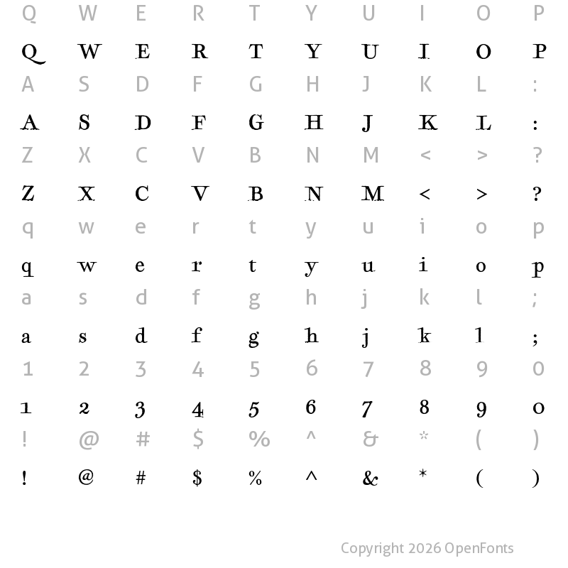 Character Map of Geographica Hand Regular