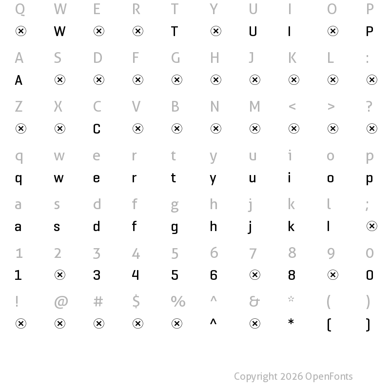 Character Map of Geogrotesque-Md ?