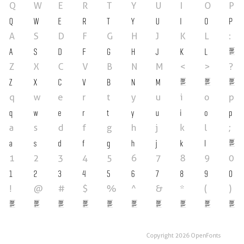 Character Map of GeogrotSharp TRIAL Comp Light