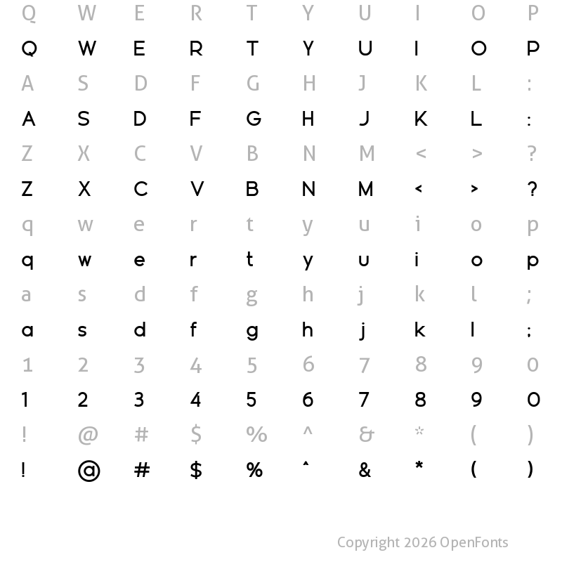 Character Map of Geomatrix Medium