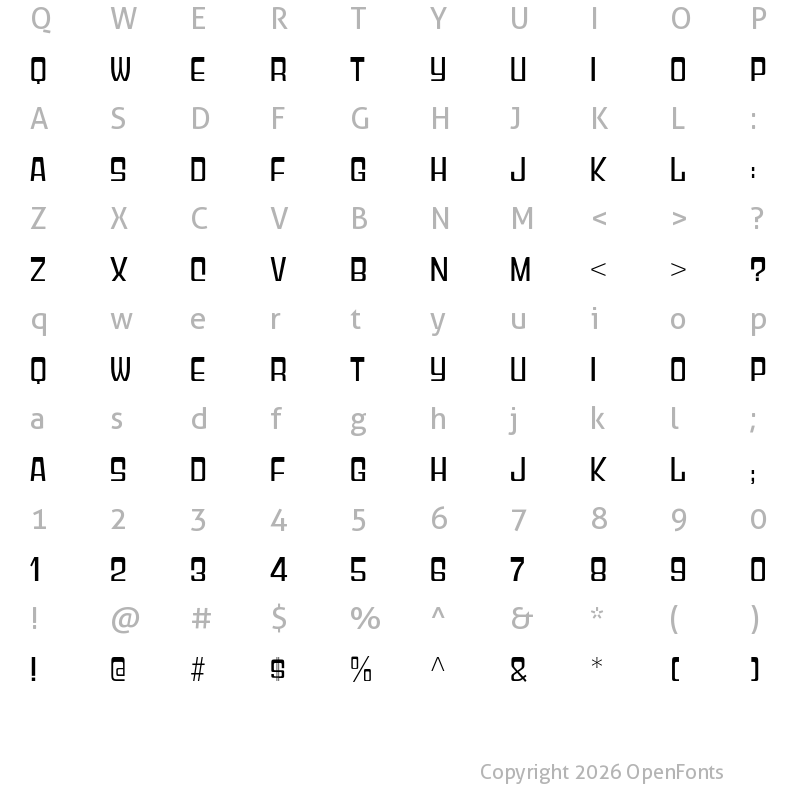 Character Map of Geoparody Regular