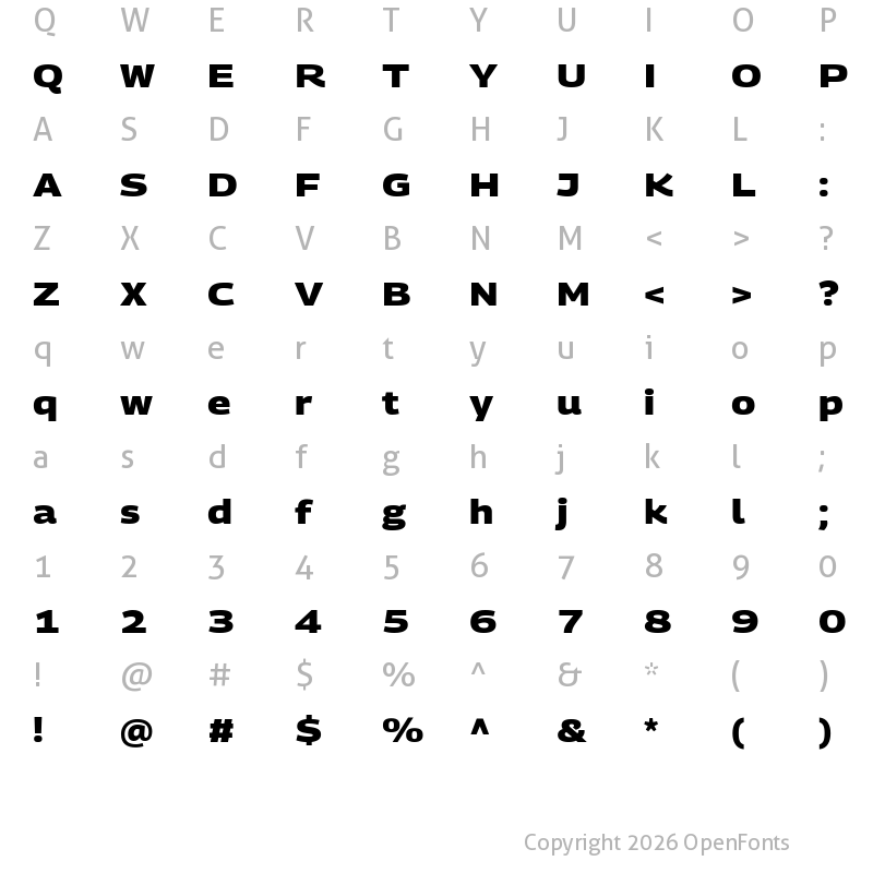 Character Map of Georama Expanded ExtraBold