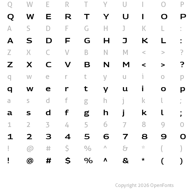 Character Map of Georama Expanded SemiBold