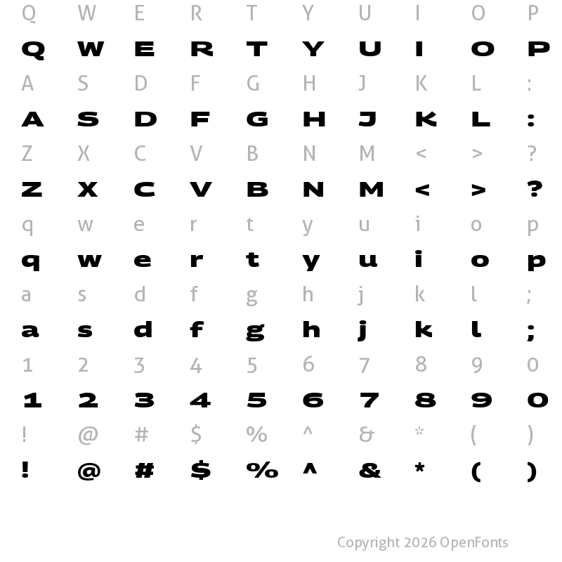 Character Map of Georama Extra Expanded ExtraBold