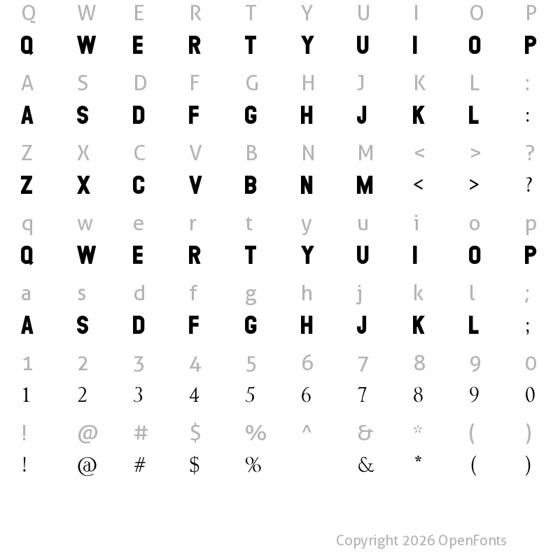 Character Map of GEORGEA Regular