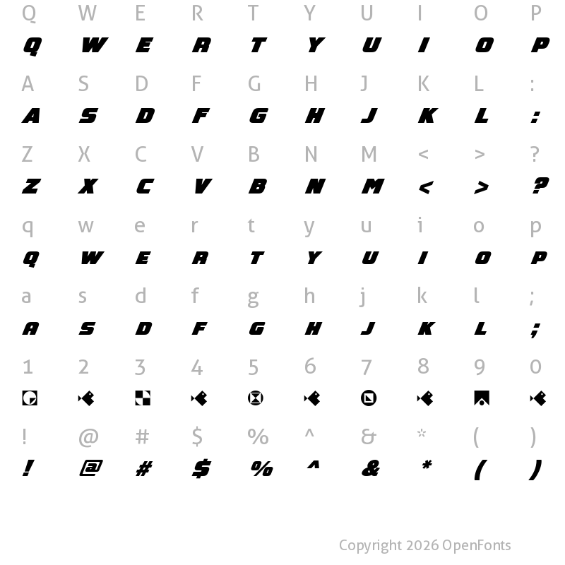 Character Map of GEOspeed SC FFP