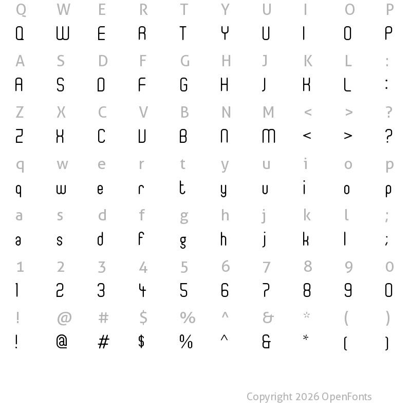 Character Map of Ger4ronL Cond Regular