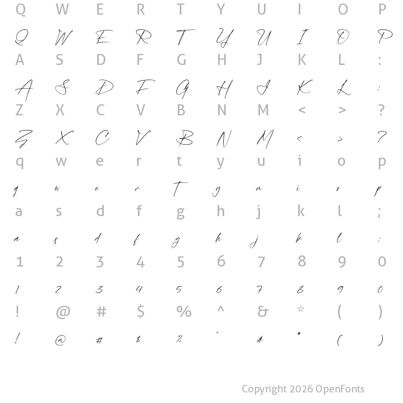 Character Map of Gerald Fletchery Regular