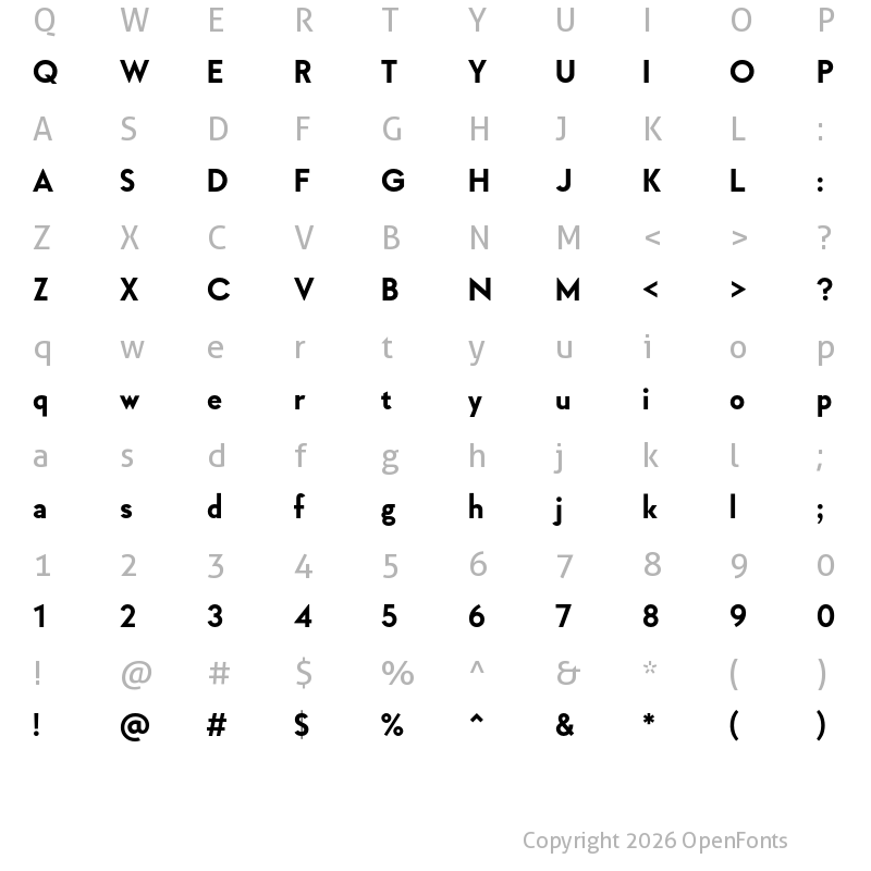 Character Map of Geraldton Black