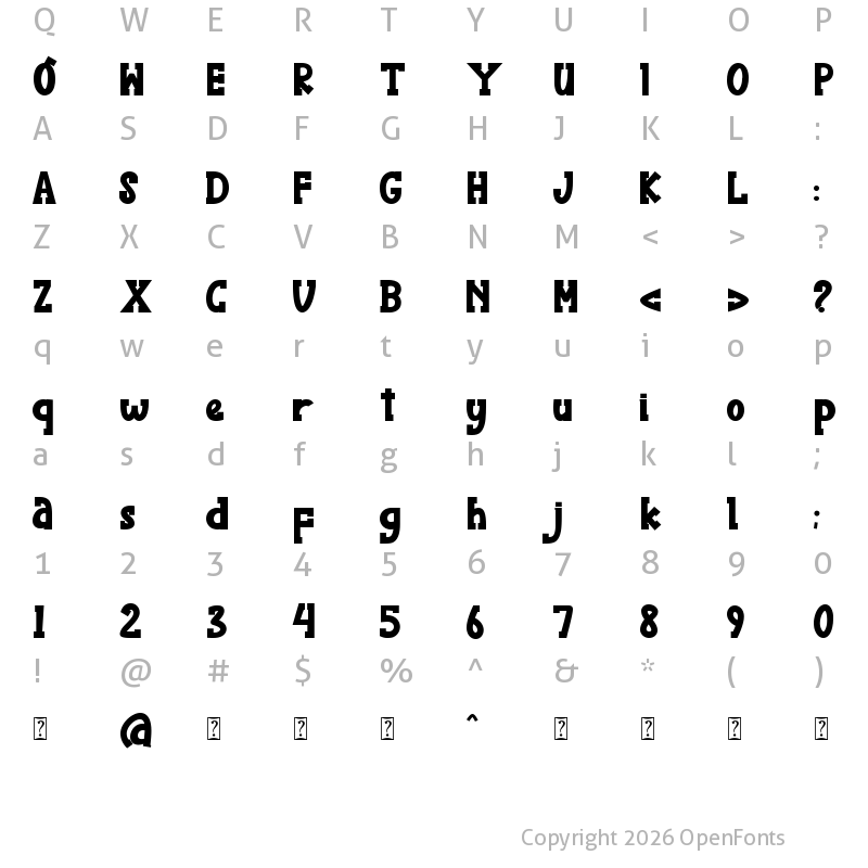 Character Map of Geralize Regular