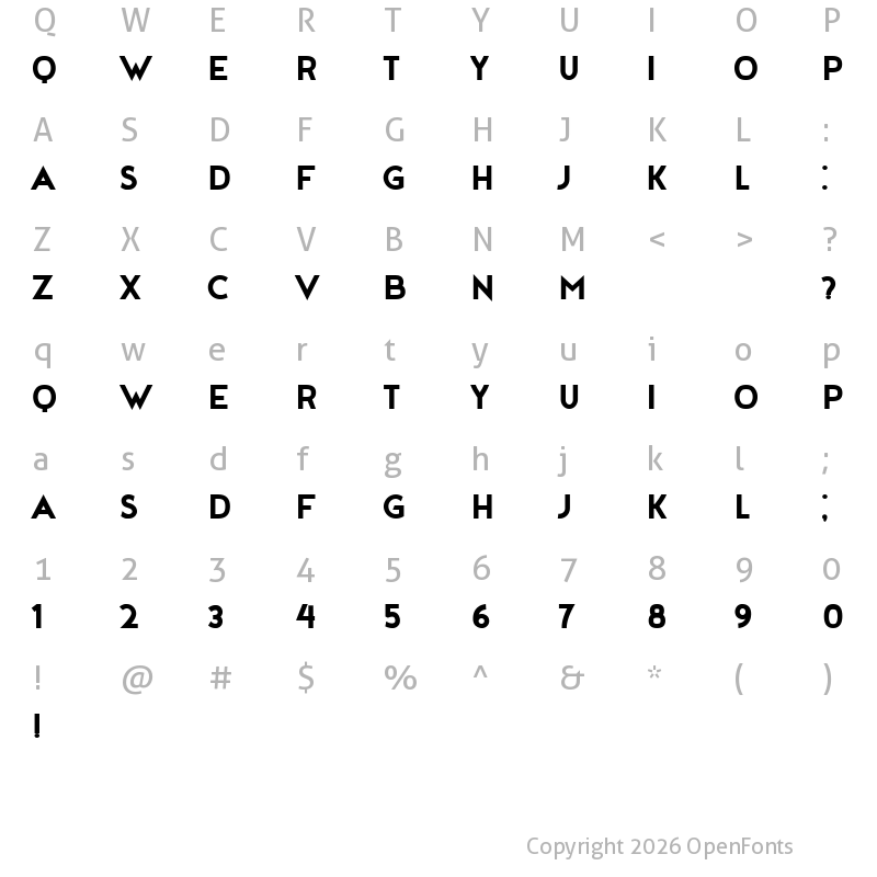 Character Map of Gerb Bold