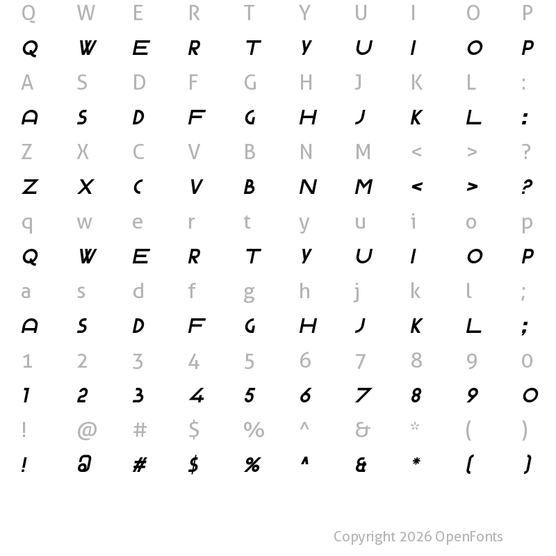 Character Map of Gerhaus Italic