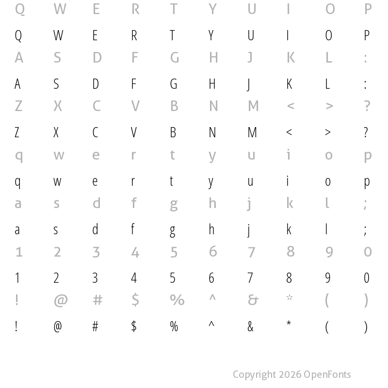 Character Map of Germano Regular