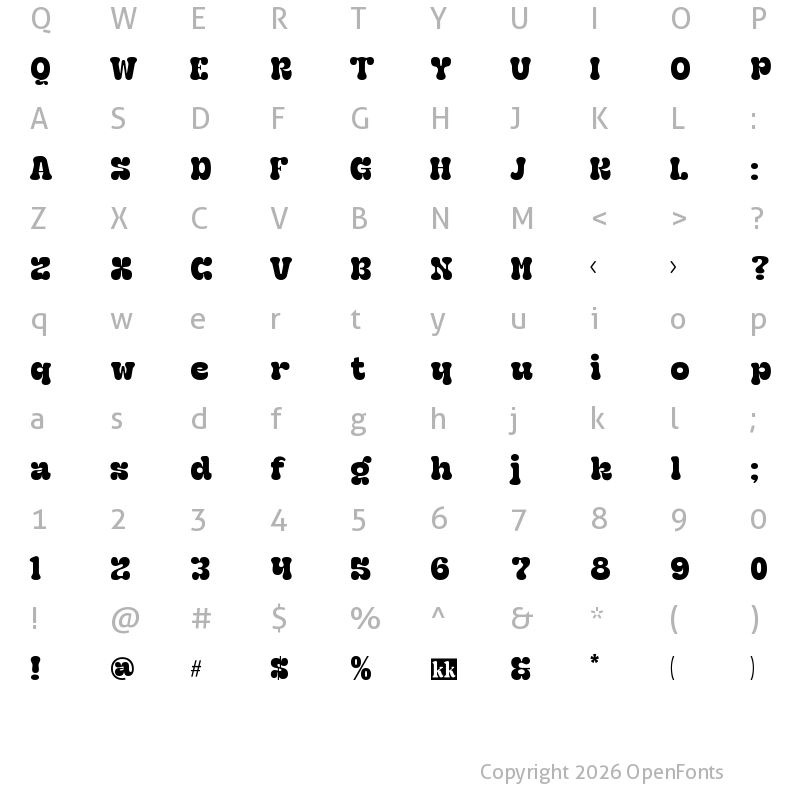 Character Map of Geska Rolling Regular