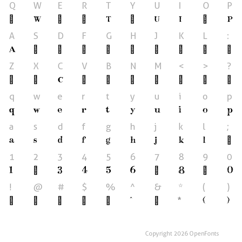Character Map of Gessetto-Roman ?
