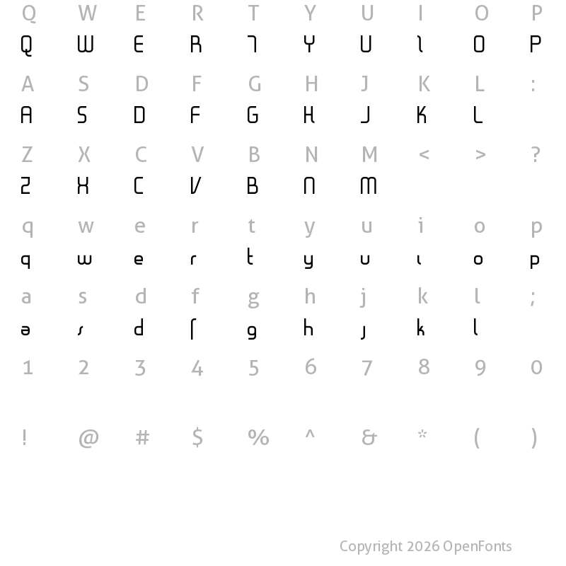 Character Map of Gestalt Regular