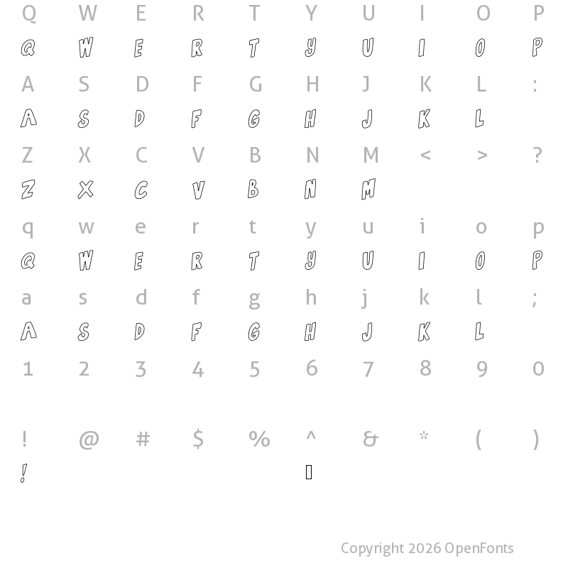 Character Map of Get the fuck up Regular