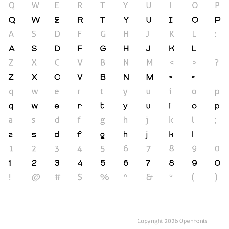 Character Map of Getboreg Trial Only Regular