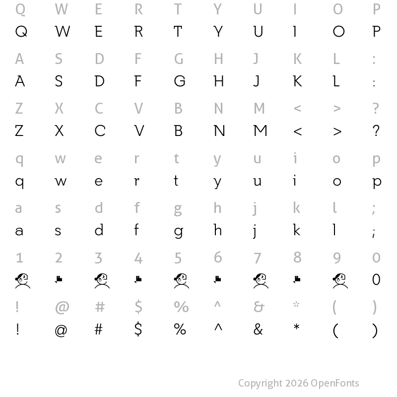 Character Map of Getho Light
