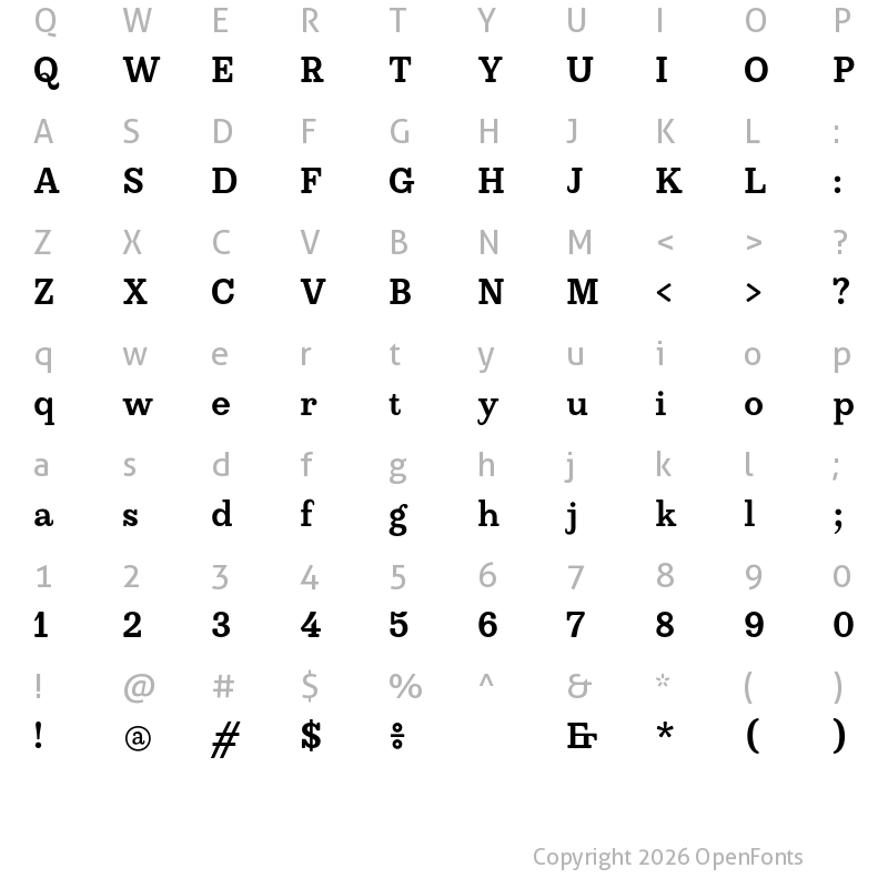 Character Map of GFS Galatea Bold