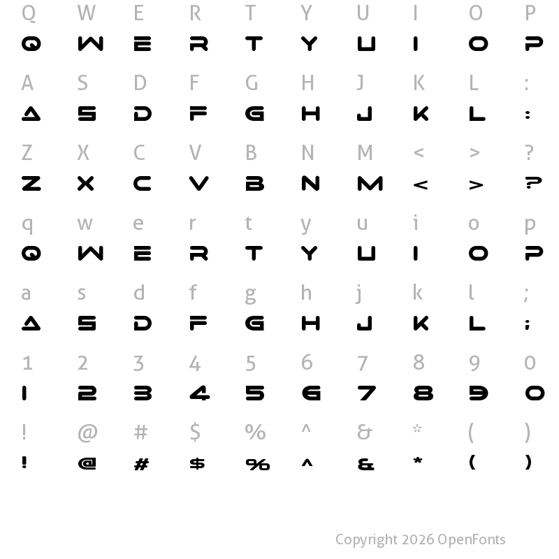 Character Map of Ghanes Font Regular