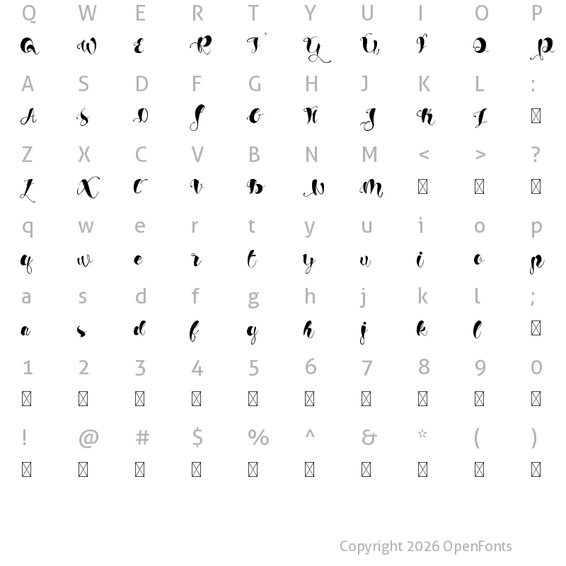 Character Map of Ghost Demo Regular