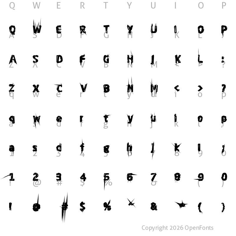 Character Map of Ghost Everywhere Regular