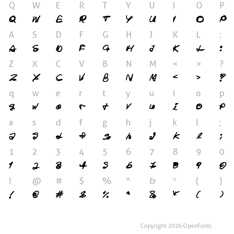 Character Map of Ghost House Regular