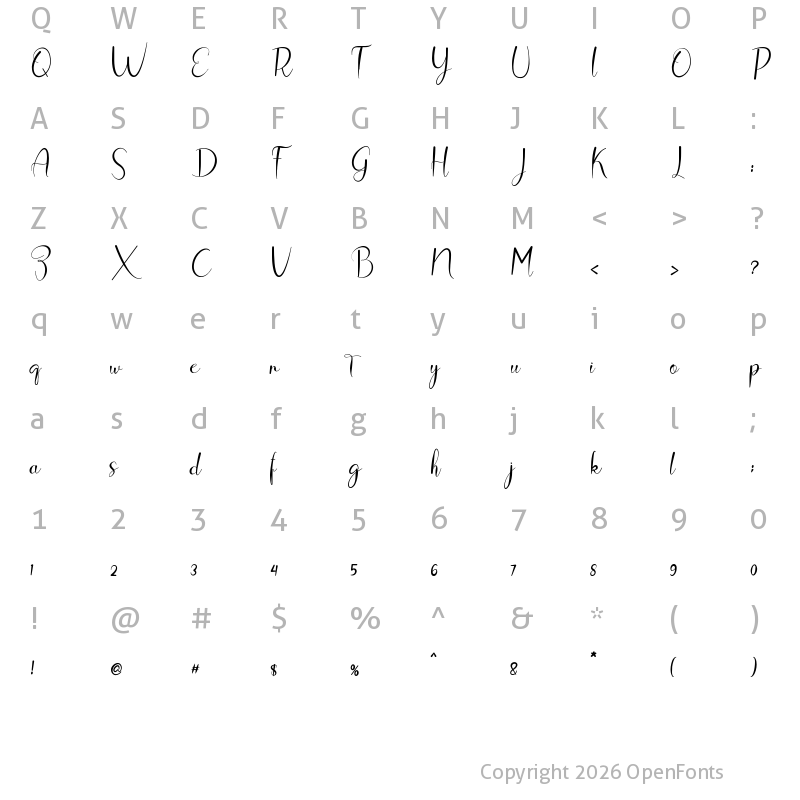 Character Map of Ghost Ship Regular
