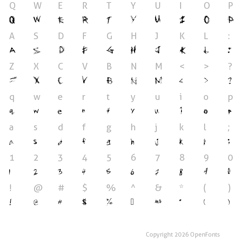 Character Map of GhostChase Medium